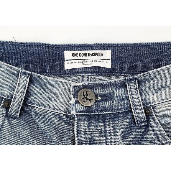 ONE TEASPOON Denim Shorts Blue Storm Bandits Size 26 NEW MSRP $118 - Picture 3 of 8